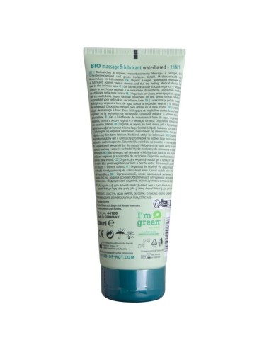 HOT - BIO MASSAGE & LUBRICANTE BASE AGUA 2 EN 1 200 ML