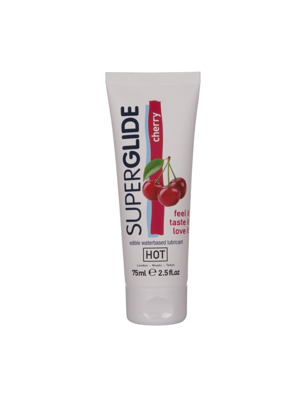 HOT - SUPERGLIDE LUBRICANTE COMESTIBLE BASE AGUA CEREZA 75 ML