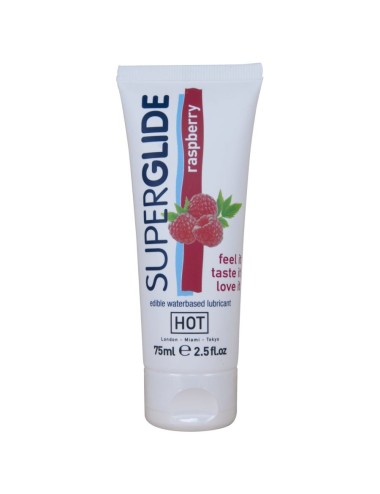 HOT - SUPERGLIDE LUBRICANTE COMESTIBLE BASE AGUA FRAMBUESA 75 ML