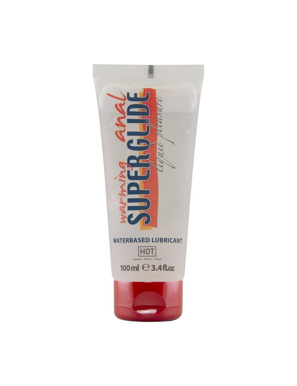 HOT - ANAL SUPERGLIDE WARMING LIQUID PLEASURE LUBRICANTE ANAL BASE AGUA EFECTO CALOR 100 ML