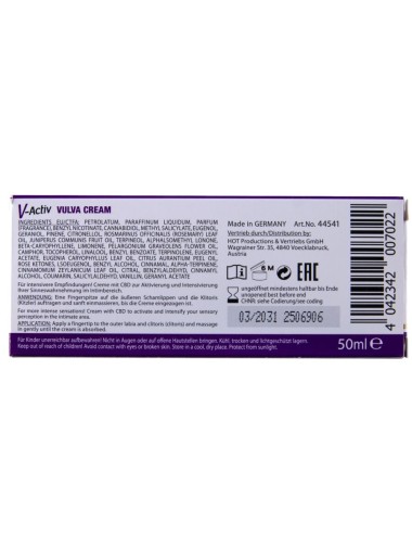 HOT - CREMA PARA VULVA CON CBD 50 ML