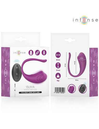 INTENSE - OLIVIA HUEVO VIBRADOR MORADO CONTROL REMOTO