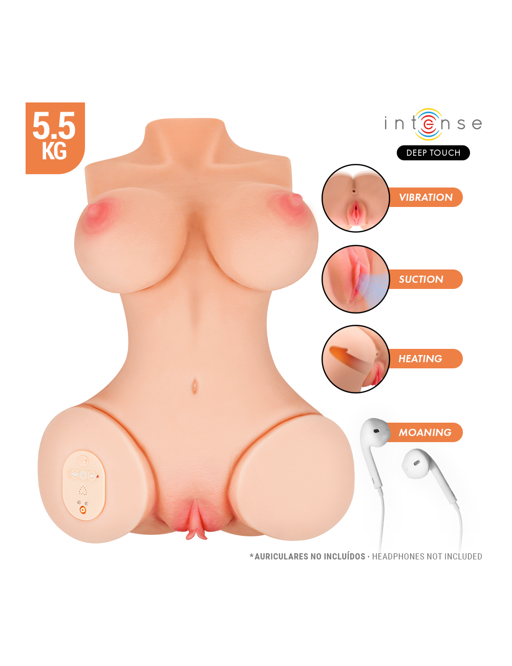 INTENSE DEEP TOUCH - VERO TORSO ANO Y VAGINA CON EFECTO SUCCIÓN