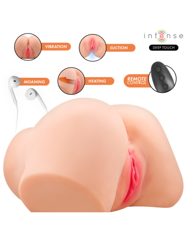 INTENSE DEEP TOUCH - NICOLE MASTURBADOR ANO Y VAGINA CON EFECTO SUCCIÓN, CALOR, VIBRACIÓN Y VOZ CON CONTROL REMOTO 5.3 KG