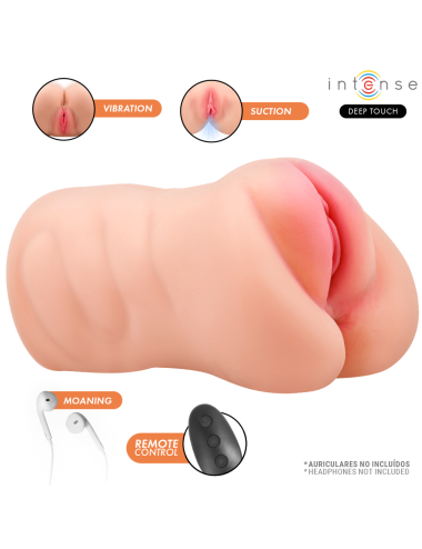 INTENSE DEEP TOUCH - KRISTA MASTURBADOR ANO Y VAGINA CON EFECTO SUCCION, VIBRACION Y VOZ CON CONTROL REMOTO 1.2KG