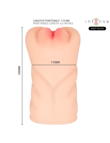 INTENSE DEEP TOUCH - KRISTA MASTURBADOR ANO Y VAGINA CON EFECTO SUCCION, VIBRACION Y VOZ CON CONTROL REMOTO 1.2KG