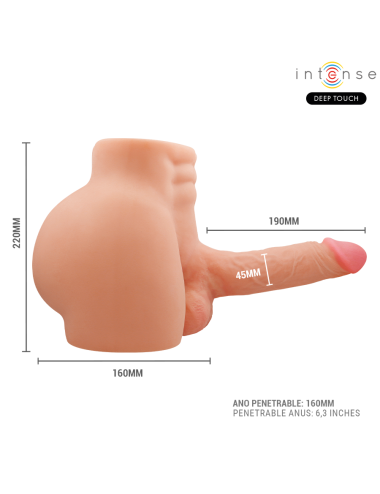 INTENSE DEEP TOUCH - RICHIE TORSO CON ANO Y DILDO REALÍSTICO CON EMPUJE Y VIBRACIÓN CONTROL REMOTO 4.7 KG