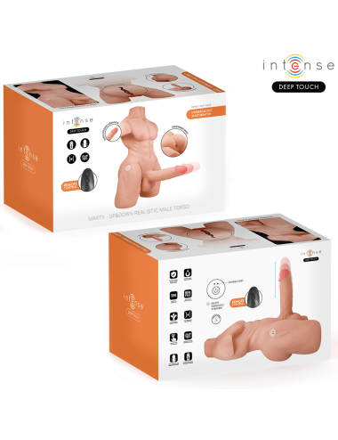 INTENSE DEEP TOUCH - MARTY TORSO CON ANO Y DILDO REALÍSTICO CON EMPUJE Y VIBRACIÓN CONTROL REMOTO 6.2 KG
