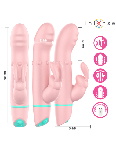 INTENSE - ALVIN ESTIMULADOR RABBIT & VIBRADOR ROLLING + OSCILANTE