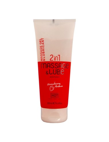 HOT - MASSAGE & GLIDE GEL 2 EN 1 FRESA 200 ML