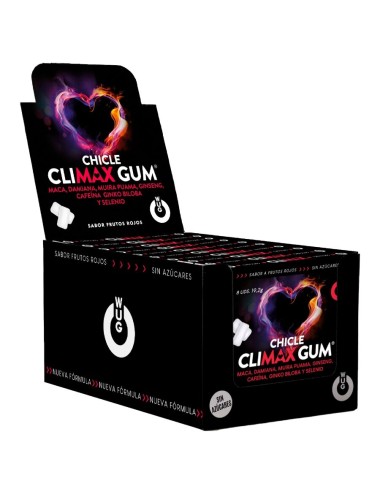 WUG Climax – DISPLAY 12 X 8 UDS | Chicle funcional con Maca