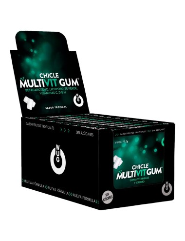 WUG Multivit Gum – DISPLAY 12 X 8 UDS | El chicle funcional que refuerza tus defensas cada día