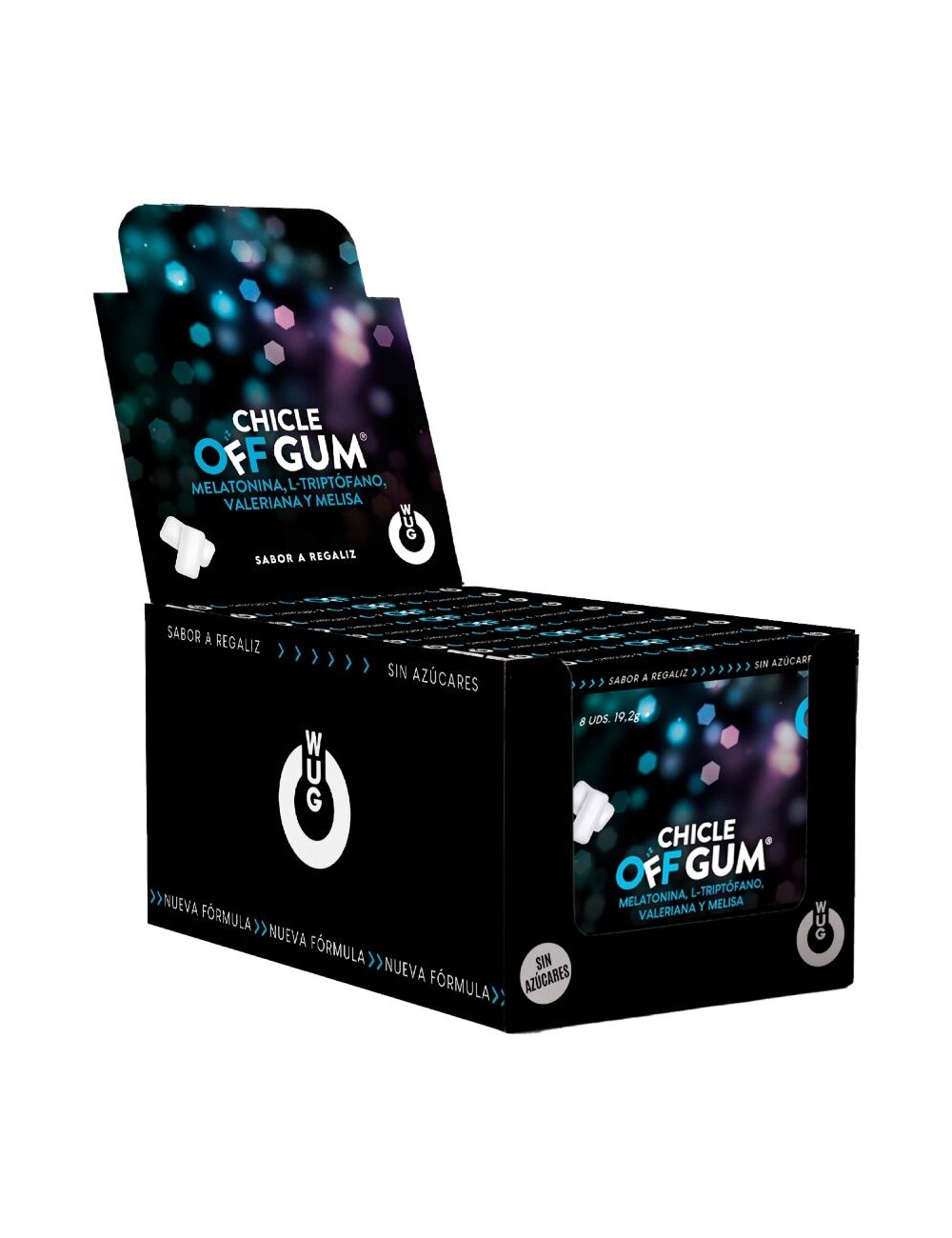 WUG Off Gum – DISPLAY 12 X 8 UDS | El chicle funcional que te ayuda a relajarte y dormir mejor