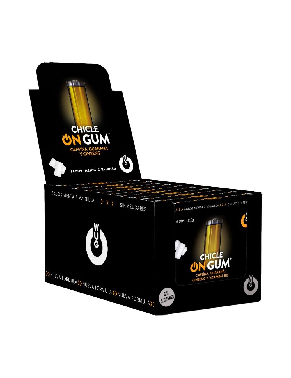 WUG On Gum – DISPLAY 12 X 8 UDS | Energía inmediata en formato chicle