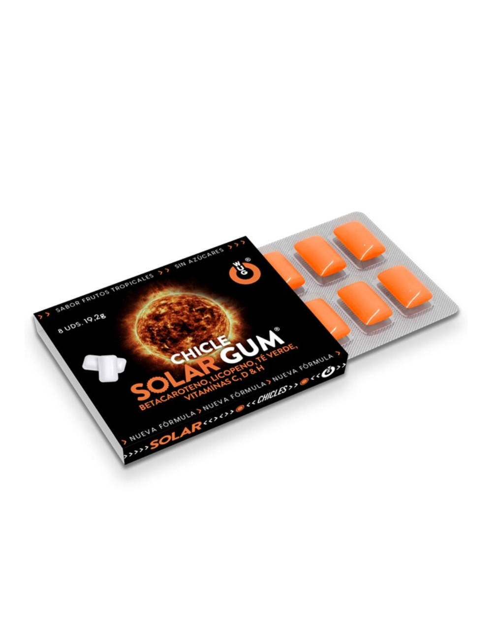 WUG Solar Gum – 1 X 8 UDS | El chicle que prepara tu piel para el sol