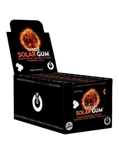 WUG Solar Gum – DISPLAY 12 X 8 UDS | El chicle que prepara tu piel para el sol