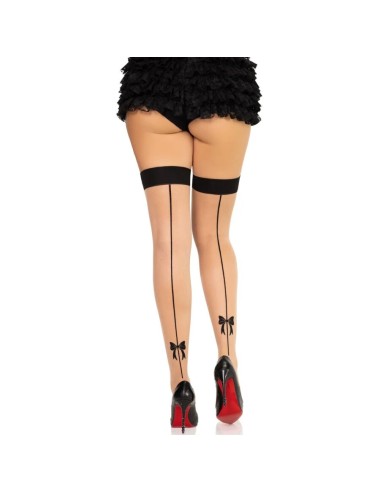 LEG AVENUE - 1963 MEDIAS DE SPANDEX CON COSTURA TRASERA NEGRO - TALLA ÚNICA