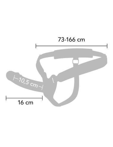 HIDDEN DESIRE - INFERNO STRAP-ON FUNDA PARA PENE CON VIBRACIÓN 16 CM