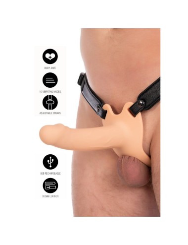 HIDDEN DESIRE - INFERNO STRAP-ON FUNDA PARA PENE CON VIBRACIÓN 16 CM