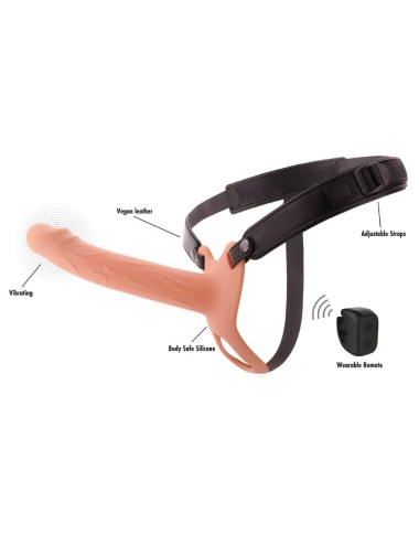 HIDDEN DESIRE - INFERNO STRAP-ON FUNDA PARA PENE CON VIBRACIÓN 20 CM