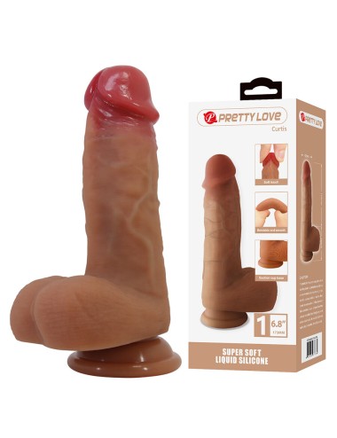 PRETTY LOVE - CURTIS DILDO REALÍSTICO CON VENTOSA 17.3 CM -Ø- 4.2 CM