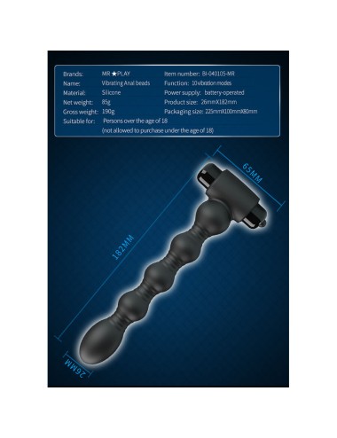 MR PLAY - MASAJEADOR PLUG ANAL CON VIBRACIÓN