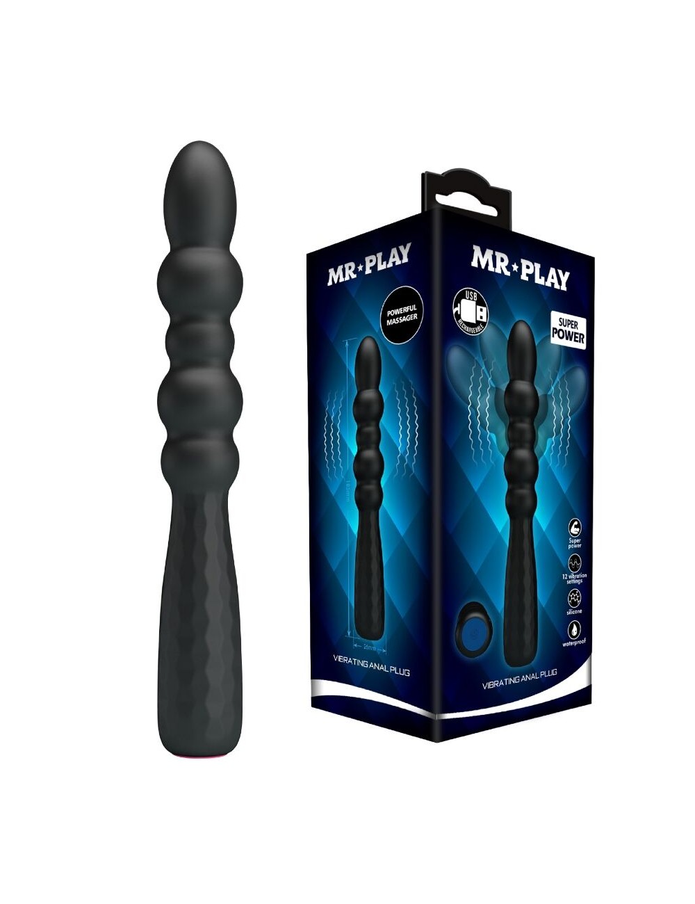 MR PLAY - PLUG ANAL FLEXIBLE CON VIBRACIÓN