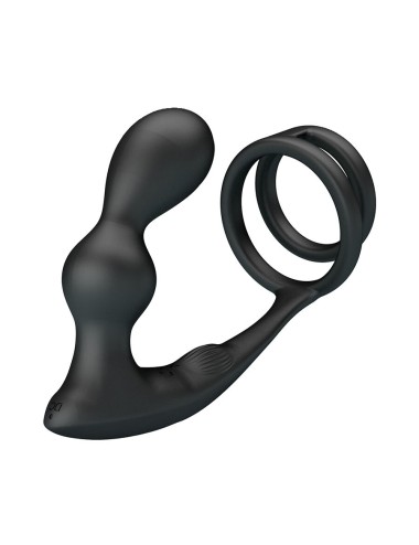 MR PLAY - ANILLO PARA PENE CON PLUG ANAL CON VIBRACIÓN CONTROL REMOTO
