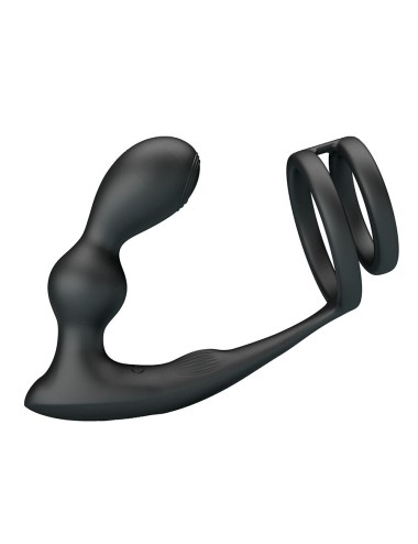 MR PLAY - ANILLO PARA PENE CON PLUG ANAL CON VIBRACIÓN CONTROL REMOTO