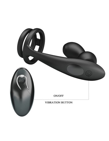 MR PLAY - ANILLO PARA PENE CON PLUG ANAL CON VIBRACIÓN CONTROL REMOTO