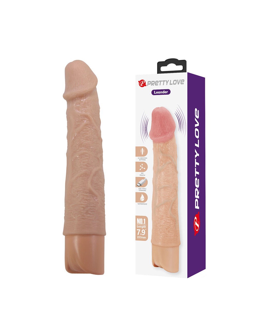 PRETTY LOVE - LEANDER VIBRADOR REALÍSTICO FLEXIBLE