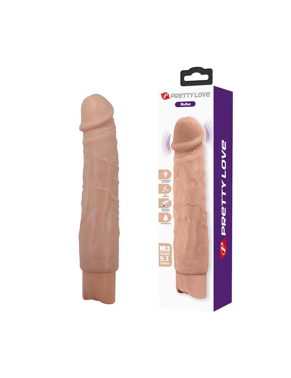 PRETTY LOVE - RUFUS VIBRADOR REALÍSTICO FLEXIBLE