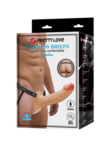 PRETTY LOVE - LANDON STRAP-ON CON VIBRACIÓN CLARO
