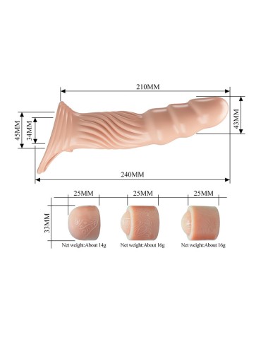 PRETTY LOVE - FUNDA PARA PENE TEXTURIZADA CON EXTENSORES