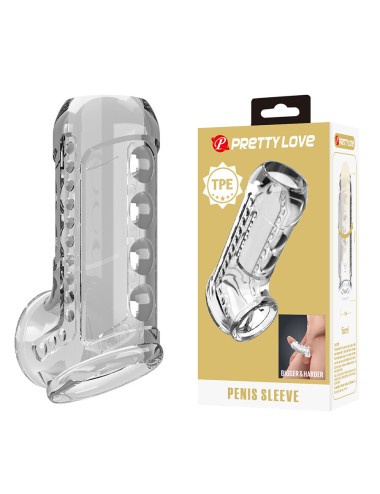 PRETTY LOVE - FUNDA PARA PENE TEXTURIZADA TRANSPARENTE