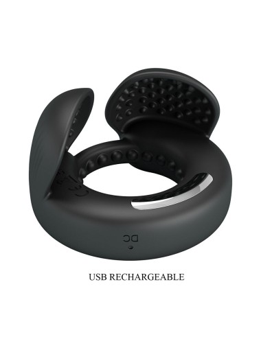 PRETTY LOVE - QUENTIN ANILLO PARA PENE CON ESTIMULADOR TESTICULAR
