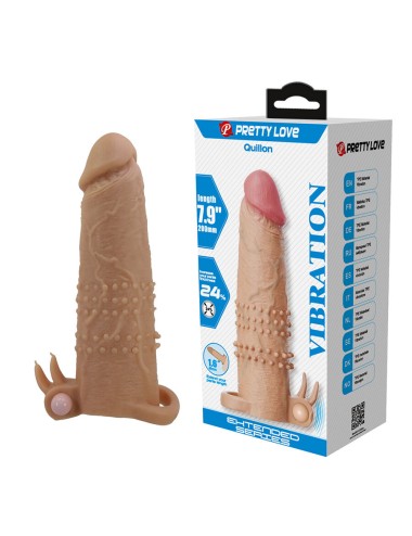 PRETTY LOVE - QUILLON FUNDA PARA PENE CON ESTIMULADOR DE CLÍTORIS Y VIBRACIÓN