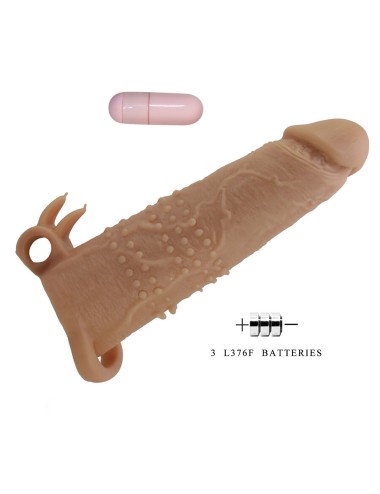 PRETTY LOVE - QUILLON FUNDA PARA PENE CON ESTIMULADOR DE CLÍTORIS Y VIBRACIÓN