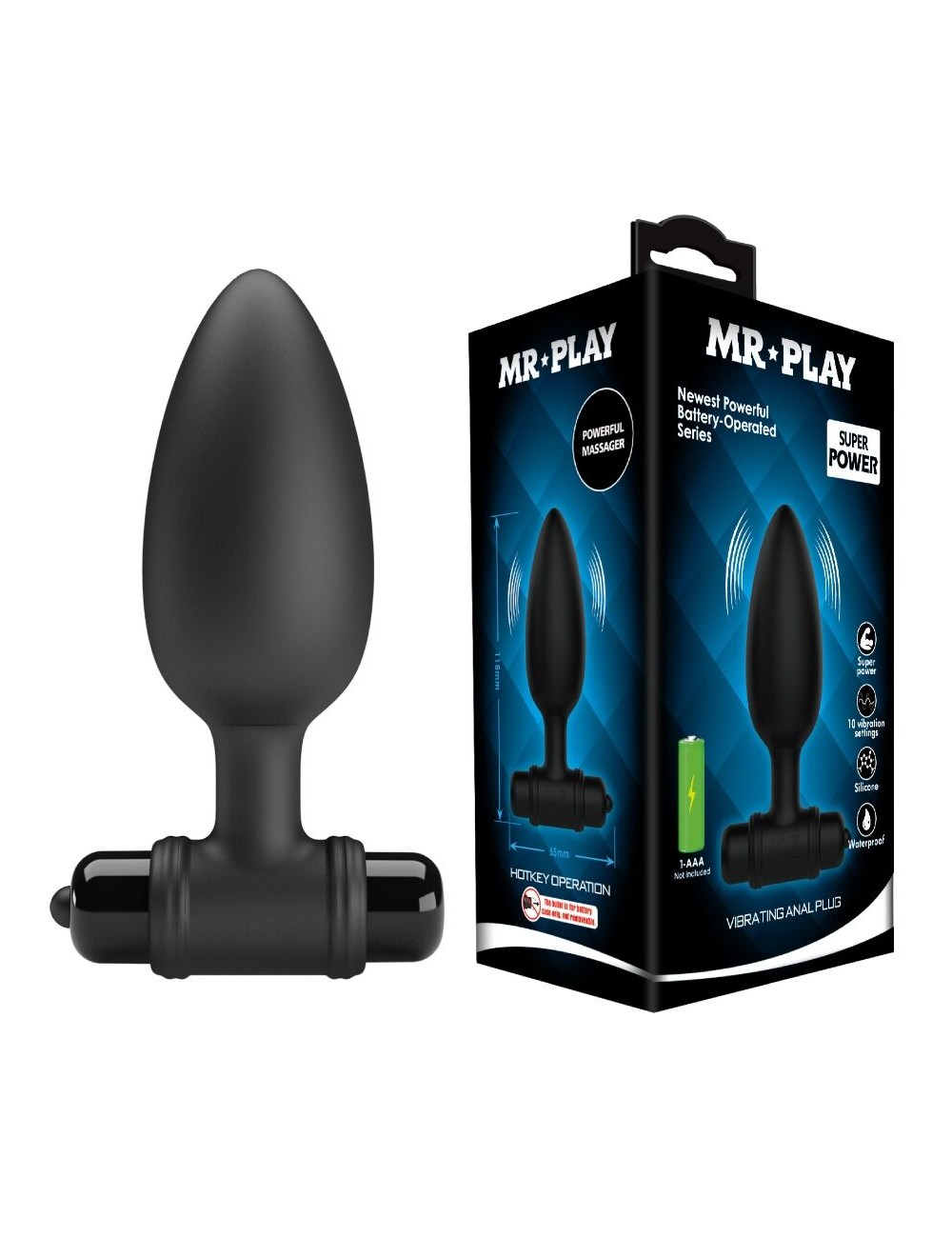 MR PLAY - PLUG ANAL SUPER POWER CON VIBRACIÓN