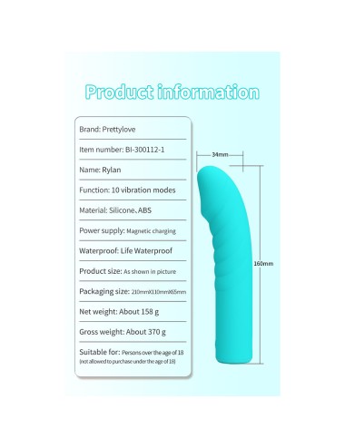 PRETTY LOVE - RYLAN VIBRADOR PUNTO G AZUL