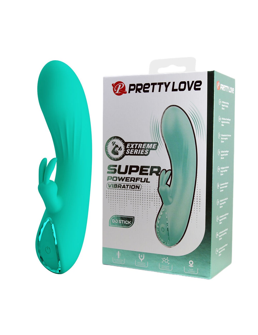 PRETTY LOVE- DJ STICK VIBRADOR PUNTO G TURQUESA