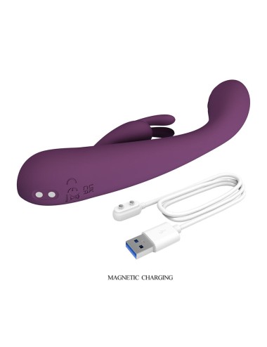 PRETTY LOVE - EMMA VIBRADOR CON ESTIMULADOR RABBIT MORADO