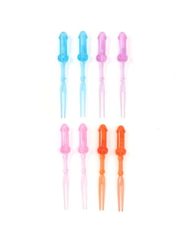 DIABLO PICANTE - PINCHOS DE PENE DE COLORES 8 UNIDADES