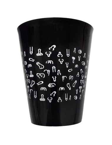 DIABLO PICANTE - VASO NEGRO 500 ML CON PENES BLANCOS