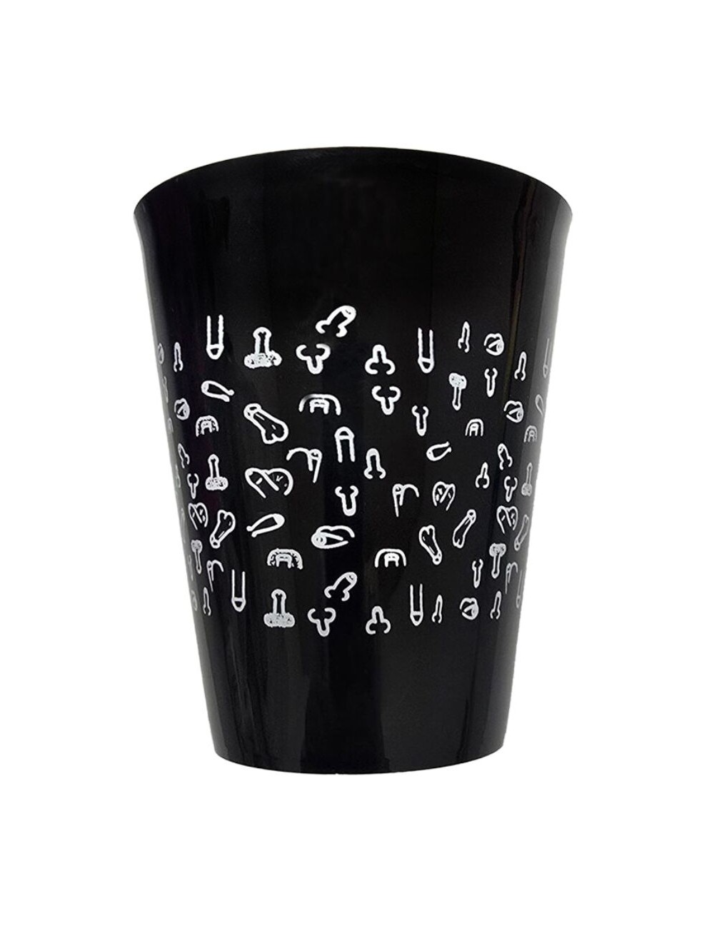 DIABLO PICANTE - VASO NEGRO 500 ML CON PENES BLANCOS
