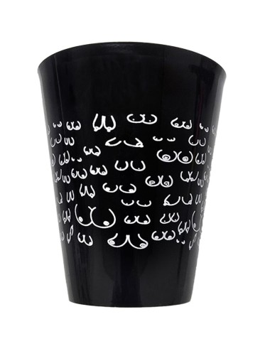 DIABLO PICANTE - VASO NEGRO 500 ML CON TETAS BLANCAS