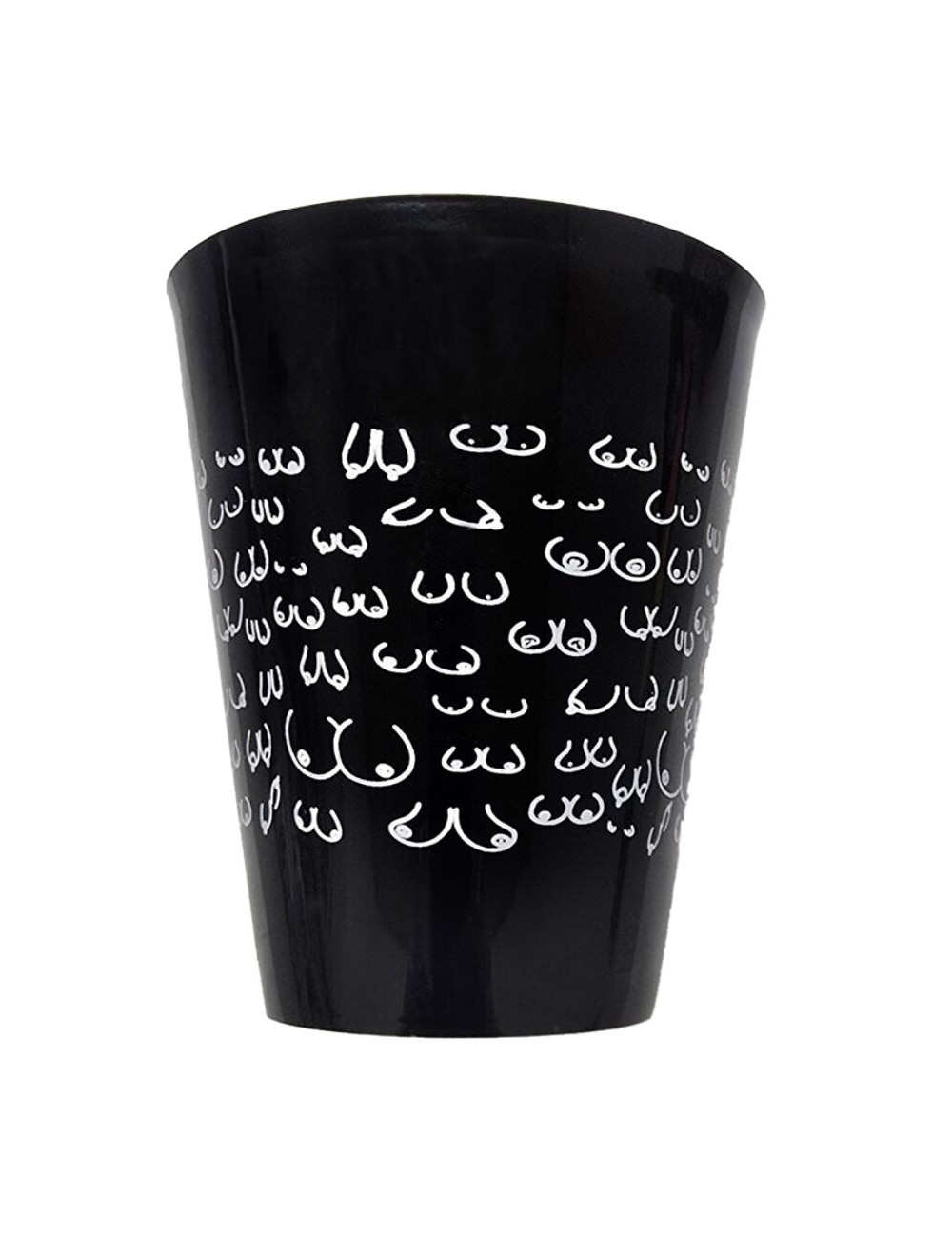 DIABLO PICANTE - VASO NEGRO 500 ML CON TETAS BLANCAS