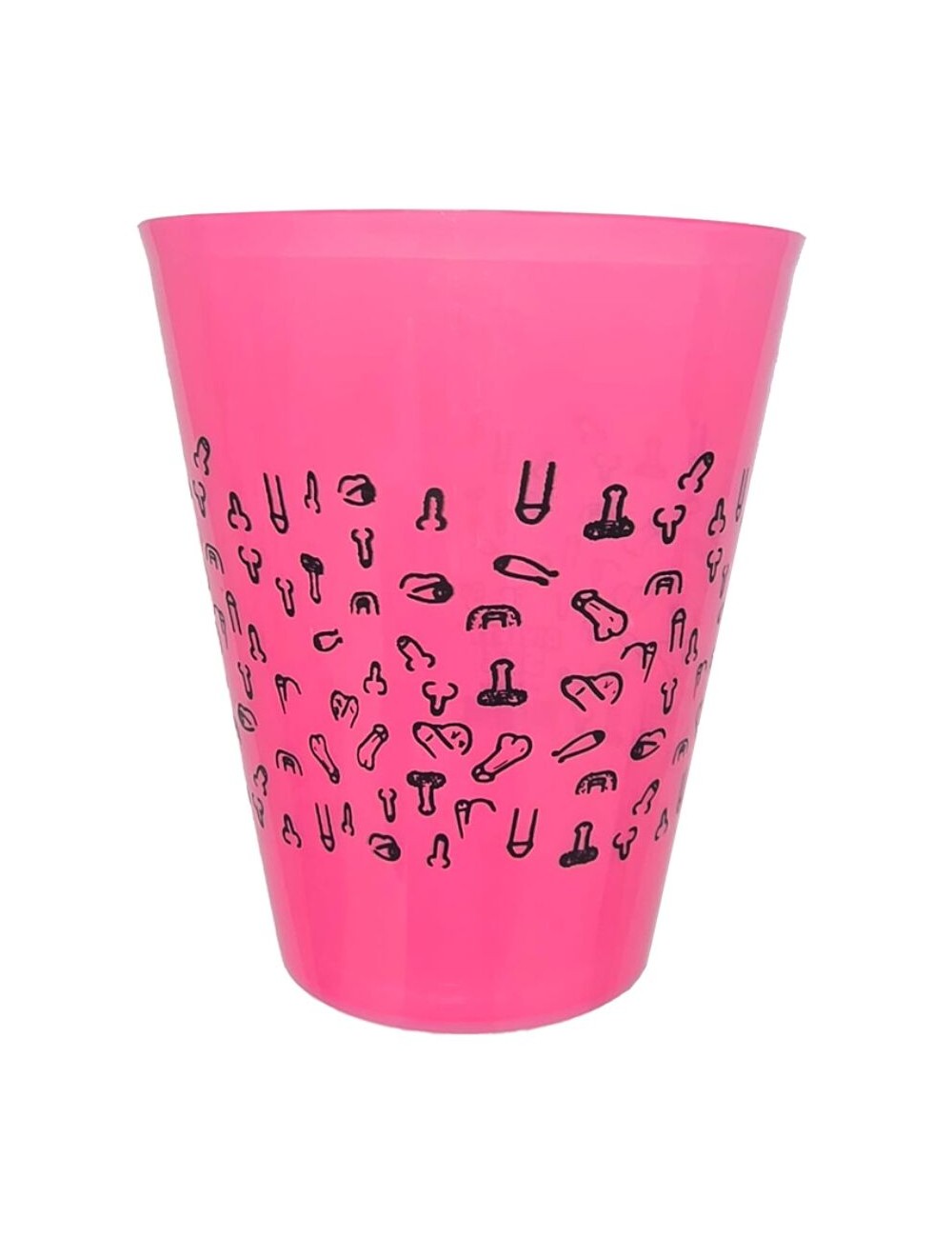 DIABLO PICANTE - VASO FUSCIA 500 ML CON PENES NEGROS