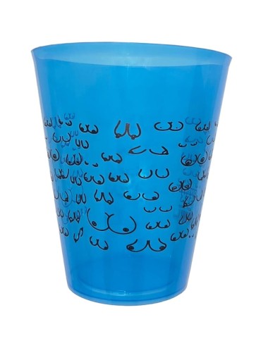 DIABLO PICANTE - VASO AZUL 500 ML CON TETAS NEGRAS