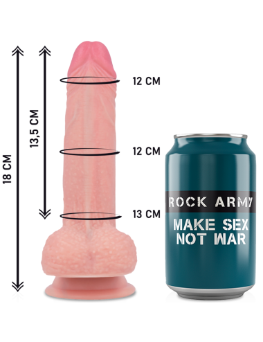 ROCKARMY - ARNÉS + LIQUID SILICONE DILDO PREMIUM MUSTANG 18 CM -O- 4.14 CM